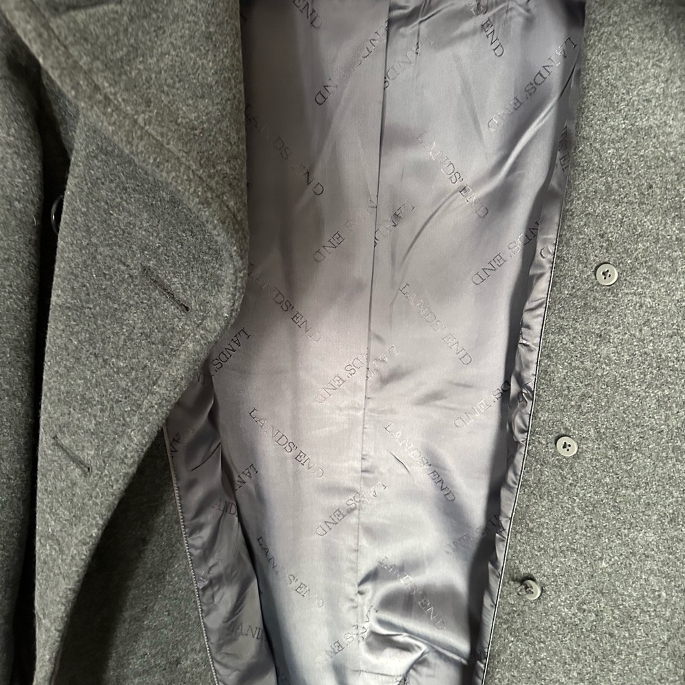 Lands' End Women's Charcoal Pea Coat - Picture 6 of 8